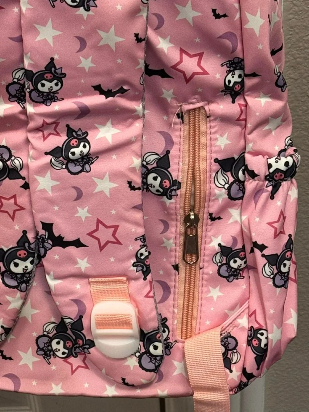 Kuromi 4pc set small zipper tote, phone cross body, zipper pouch, & pencil case